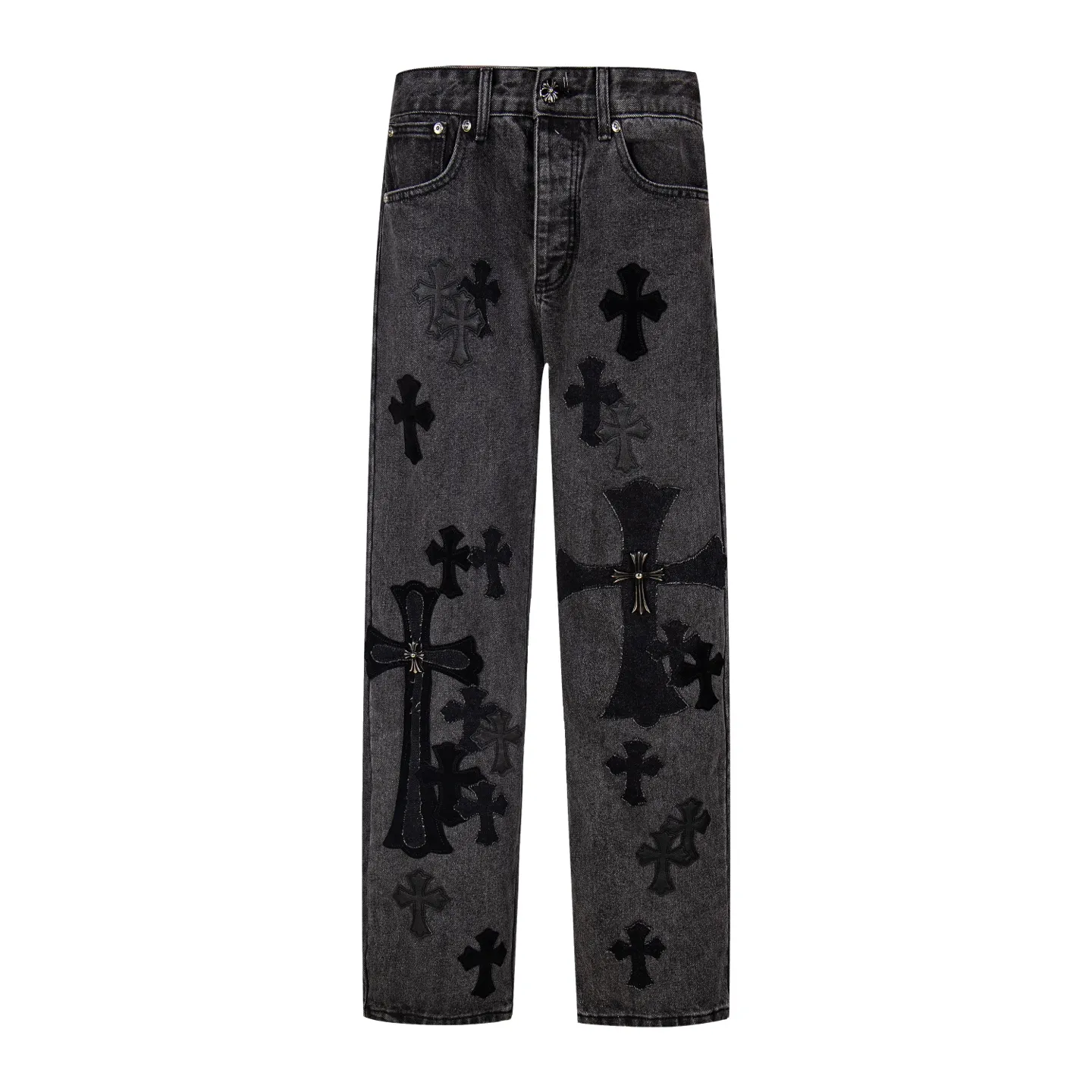 P290 Chrome Hearts Chrome Hearts Black Pinduo Black Leather Big Devil Cow King Jeans CH jeans need to be washed before being dismantled and hand-stitched with sheepskin cross leather and then spliced to complete. The whole piece has too much craftsmanship to describe. About Chrome Hearts This is an extremely luxurious fashion brand that can also be called the nobility of the high street. It has always been an exclusive brand for some hipsters or the second generation of rich people. Compared with ordinary high streets, it is more luxurious and noble. Compared with luxury brands, it has a more fashionable personality. It has always been a brand that I have a special liking for. Style number: 1769# Color: black Size: 28 30 32 34 36
